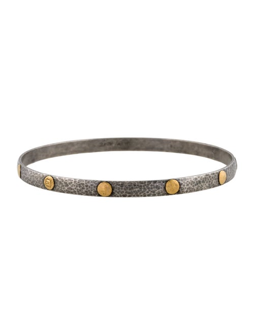 Gurhan Two-Tone Midnight Hammered Slim Bangle Bracelet