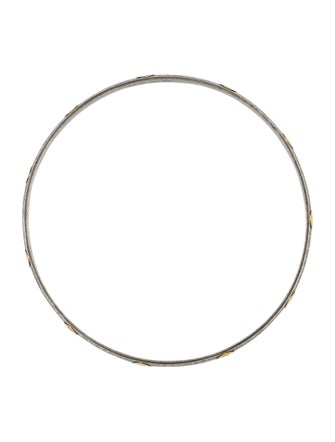 Gurhan Two-Tone Midnight Hammered Slim Bangle Bracelet