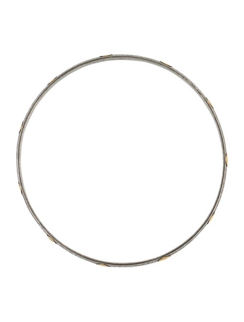 Gurhan Two-Tone Midnight Hammered Slim Bangle Bracelet