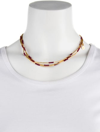 Gurhan 22K Glass-Filled Ruby Beaded Rain Multistrand Necklace