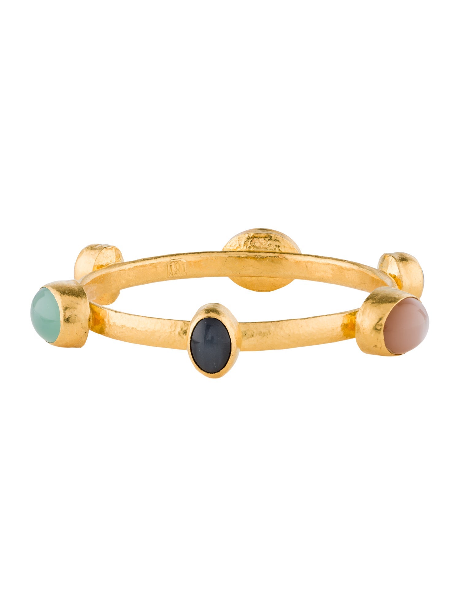 Gurhan 24K Moonstone, Chalcedony & Chrysoprase Station Bangle Bracelet