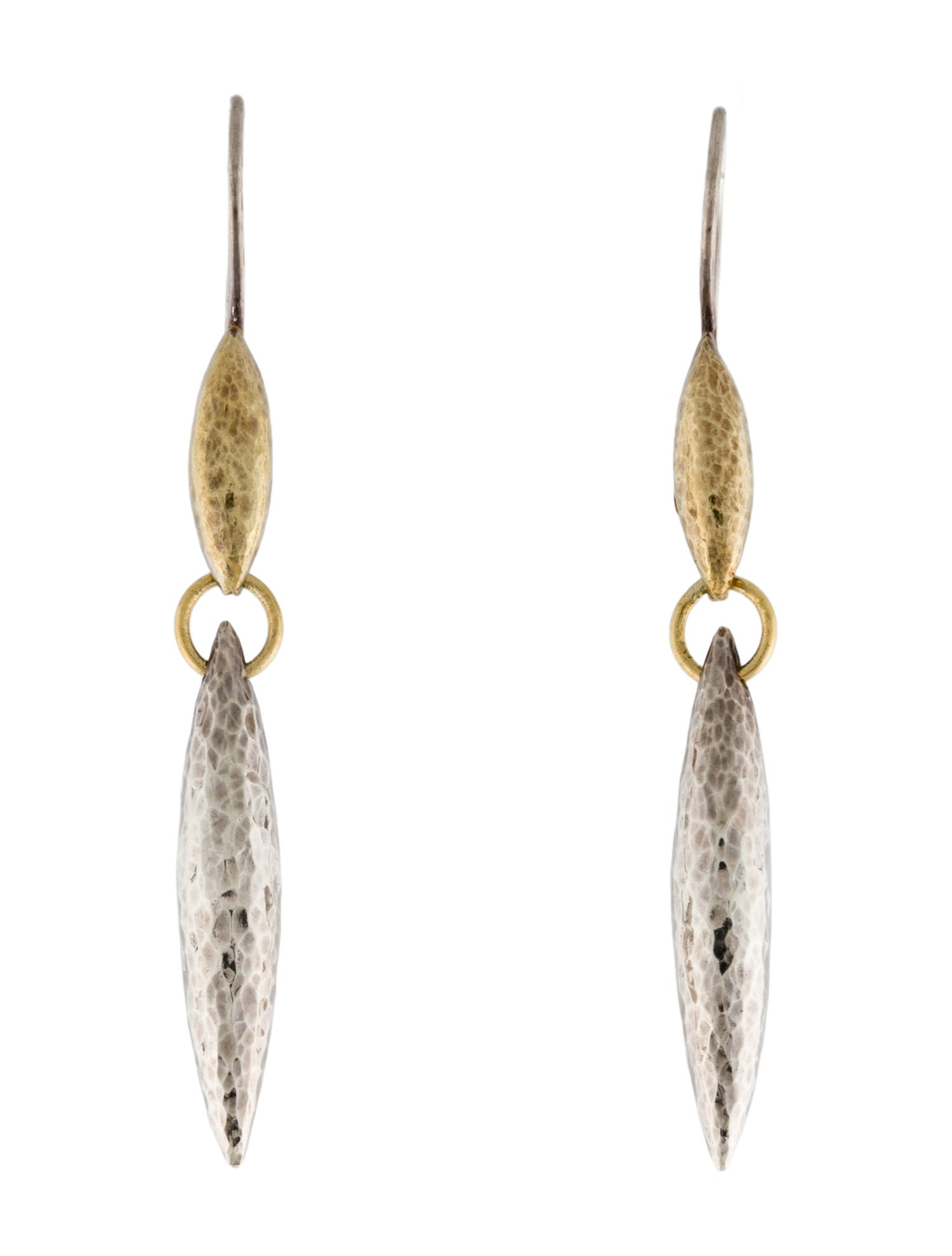 Gurhan Two-Tone Hammered Drop Earrings