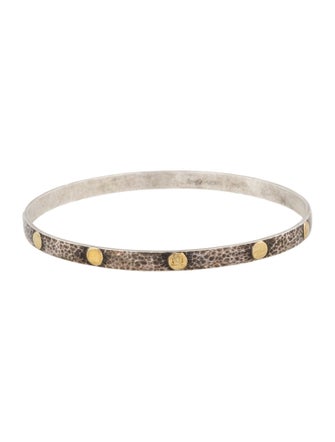 Gurhan Two-Tone Midnight Hammered Slim Bangle Bracelet