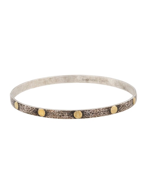 Gurhan Two-Tone Midnight Hammered Slim Bangle Bracelet