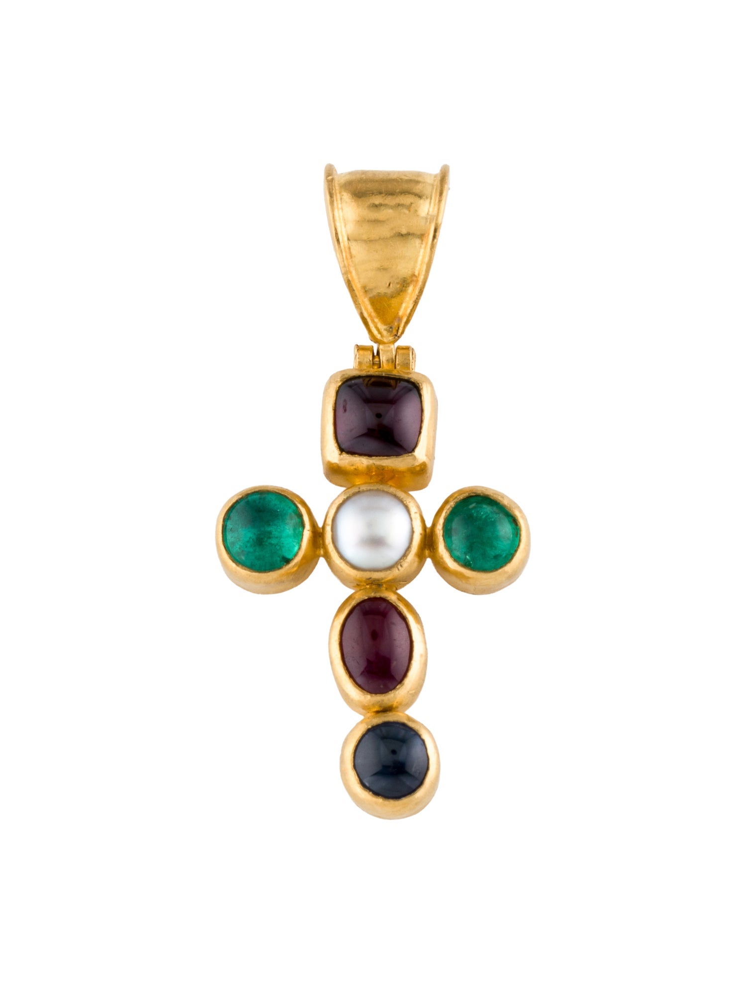 Gurhan 24K Pearl & Multistone Cross Pendant