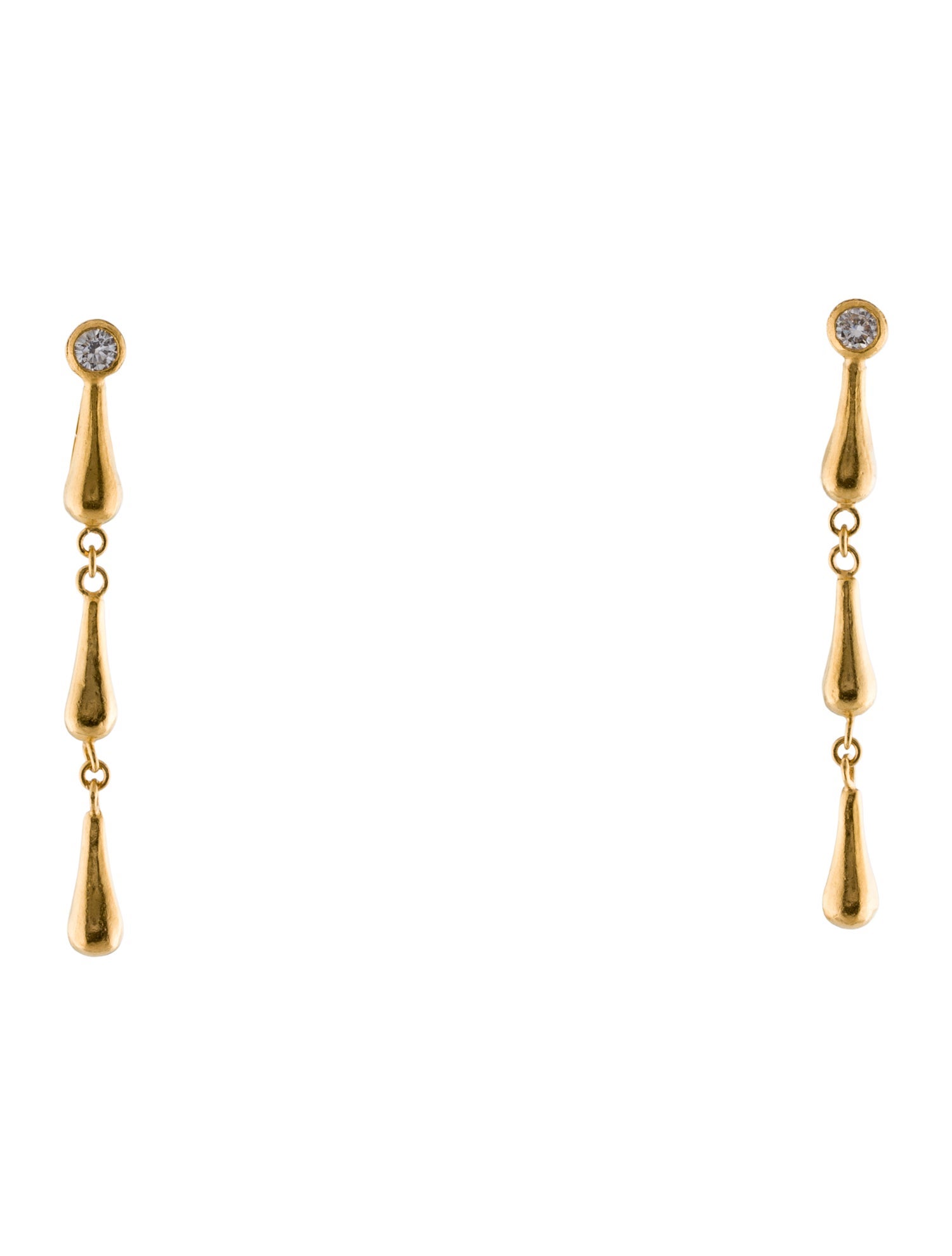Gurhan 24K Diamond Teardrop Earrings