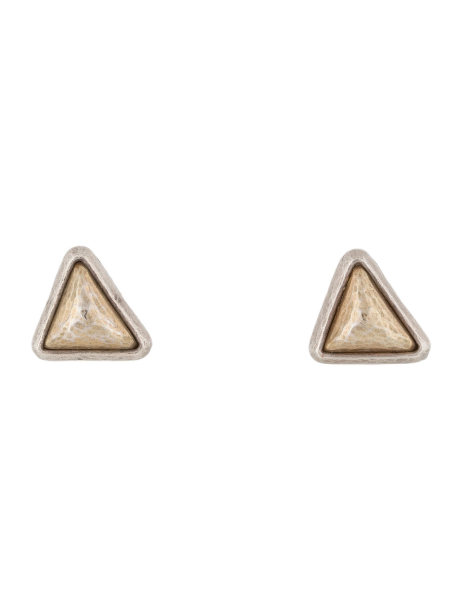 Gurhan Two-Tone Amulet Triangle Stud Earrings