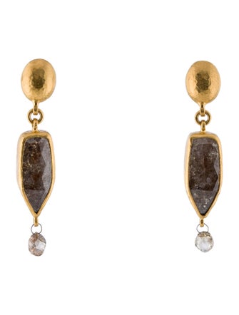 Gurhan 24K Diamond Single Drop Earrings