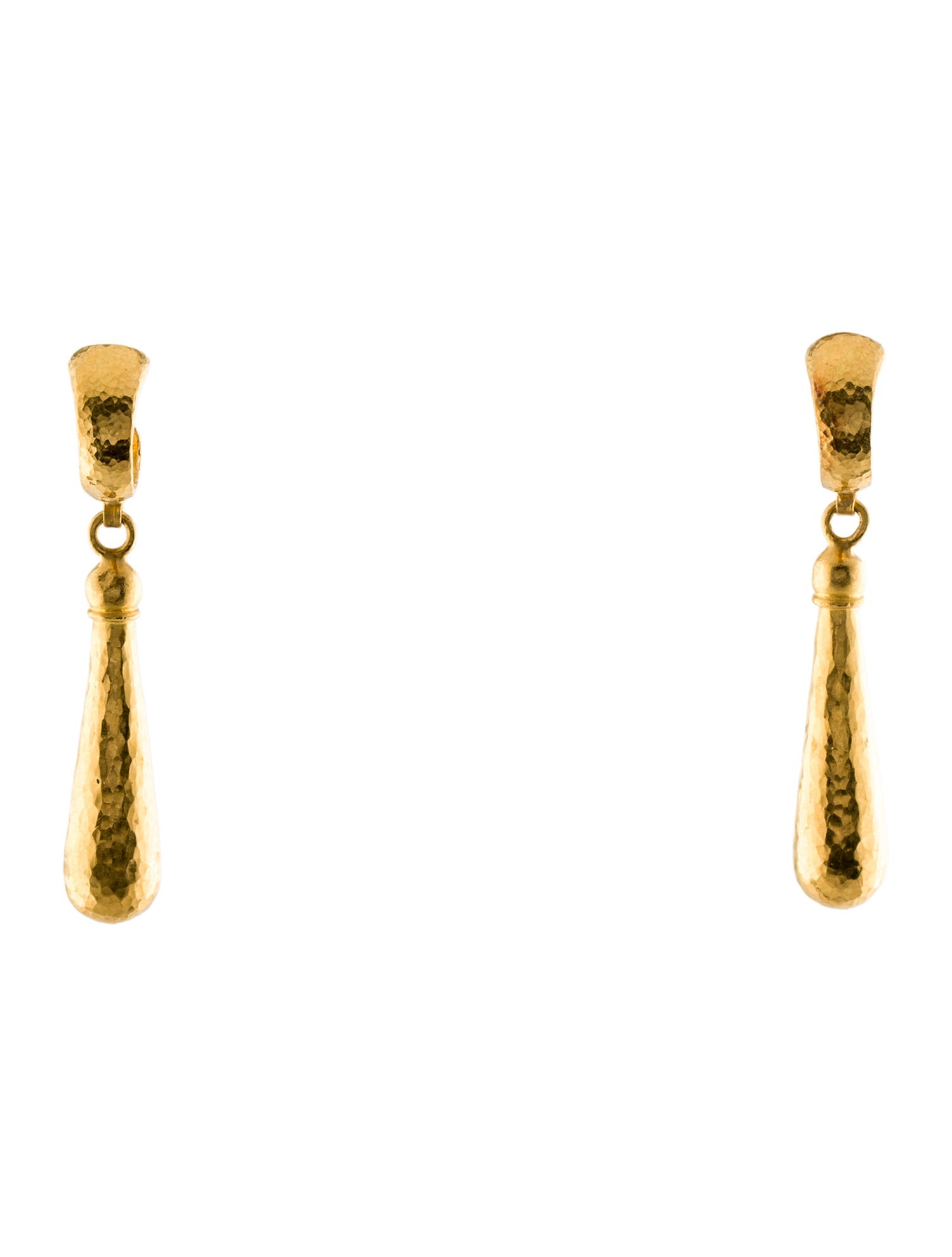 Gurhan 24K Hammered Teardrop Earrings
