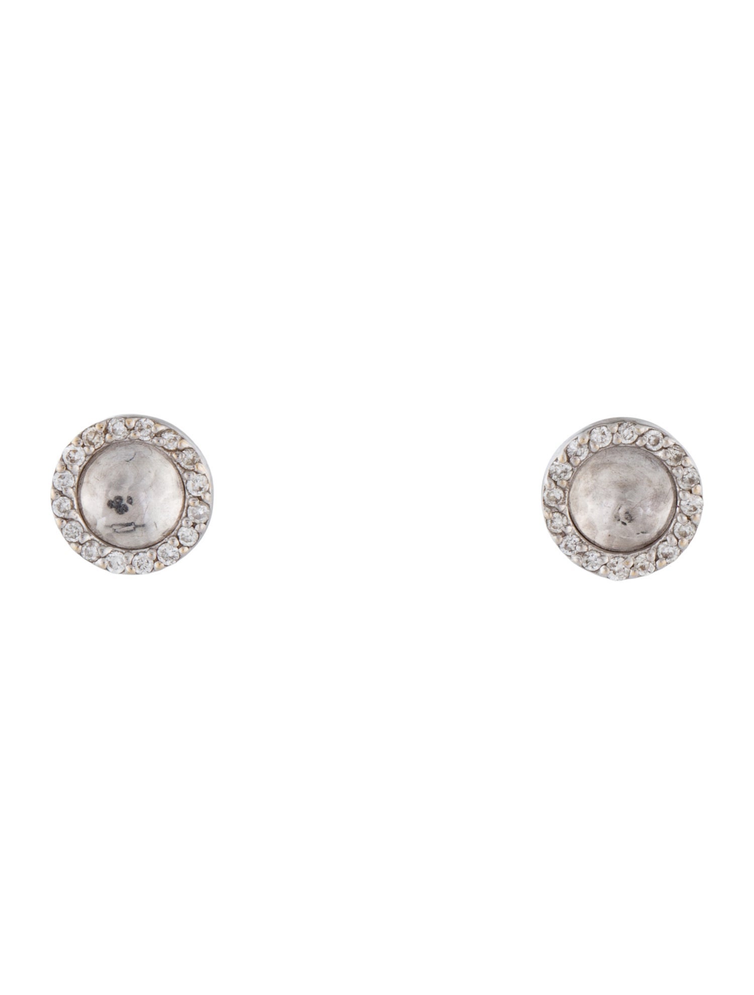 Gurhan 18K Hammered Diamond Stud Earrings