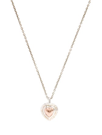 Gurhan Two-Tone Romance Heart Pendant Necklace