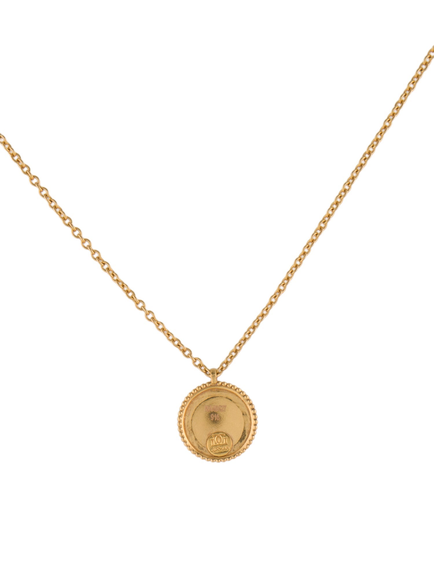 Gurhan Hammered Circle Pendant Necklace