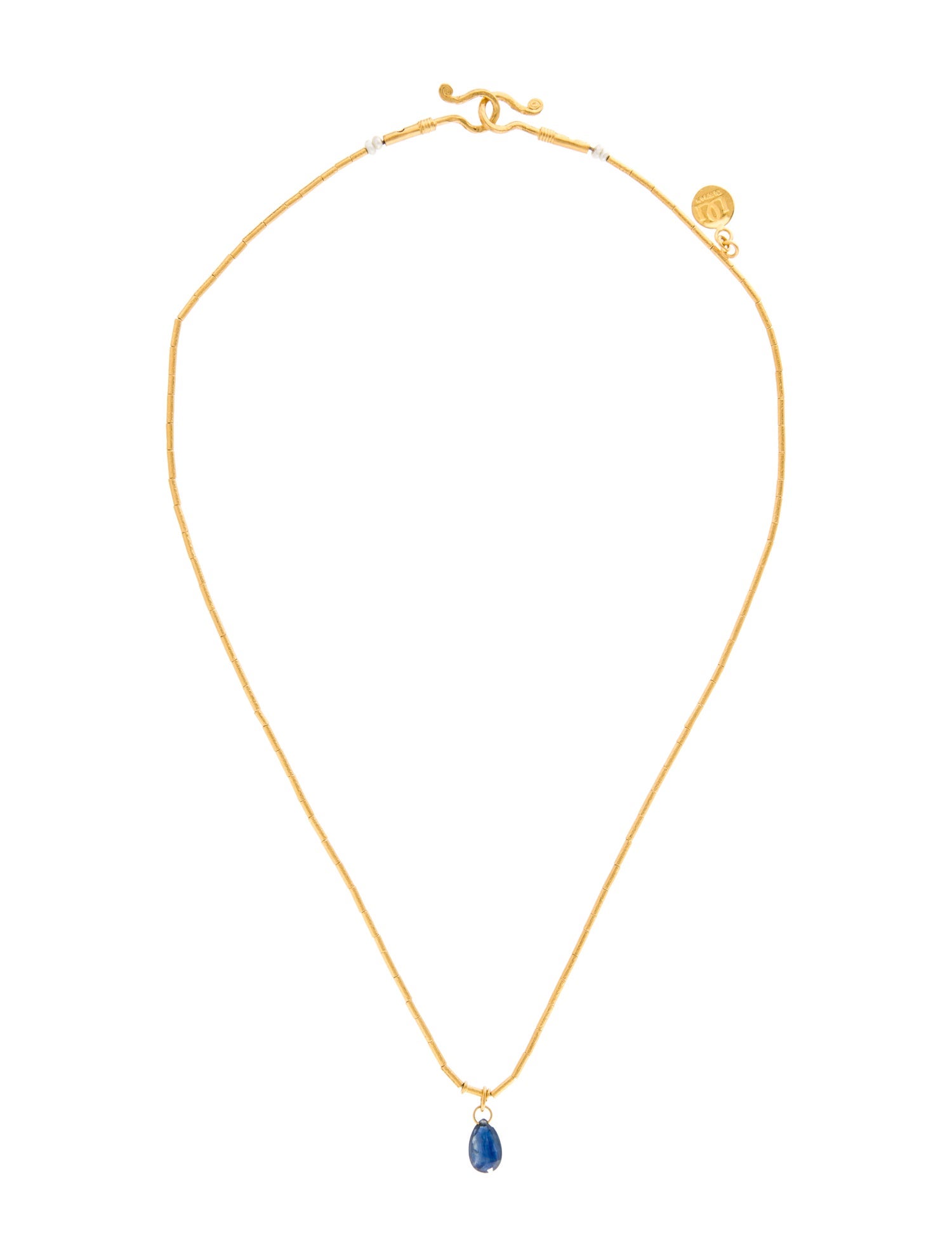 Gurhan 22K Pearl & Sapphire Pendant Necklace