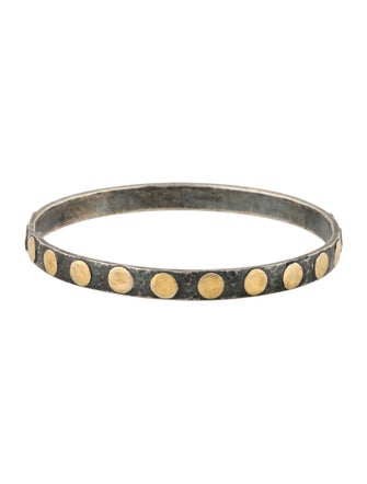 Gurhan Two-Tone Midnight Hammered Bangle Bracelet