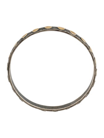 Gurhan Two-Tone Midnight Hammered Bangle Bracelet