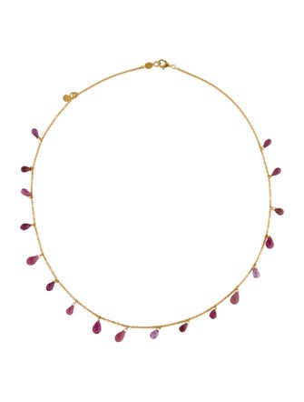 Gurhan 22K Sapphire, Tourmaline & Rhodolite Station Necklace