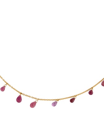 Gurhan 22K Sapphire, Tourmaline & Rhodolite Station Necklace