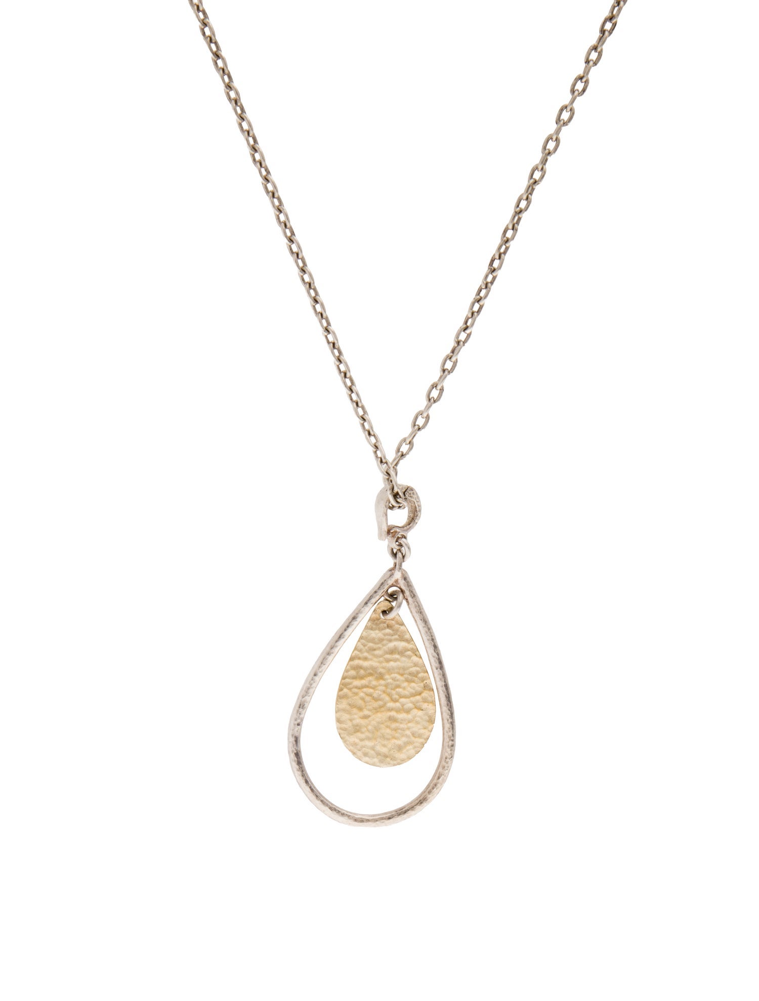 Gurhan Hammered Drop Pendant Necklace