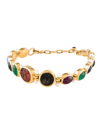 Gurhan 24K Pearl & Multistone Rune Station Bracelet