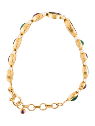 Gurhan 24K Pearl & Multistone Rune Station Bracelet