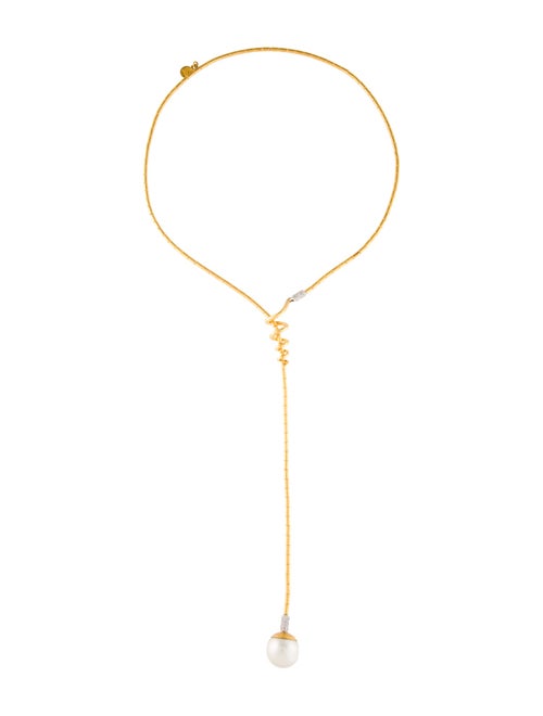 Gurhan 24K Pearl & Diamond Lariat Drop Necklace
