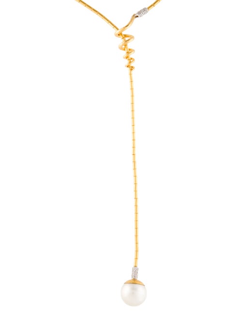 Gurhan 24K Pearl & Diamond Lariat Drop Necklace