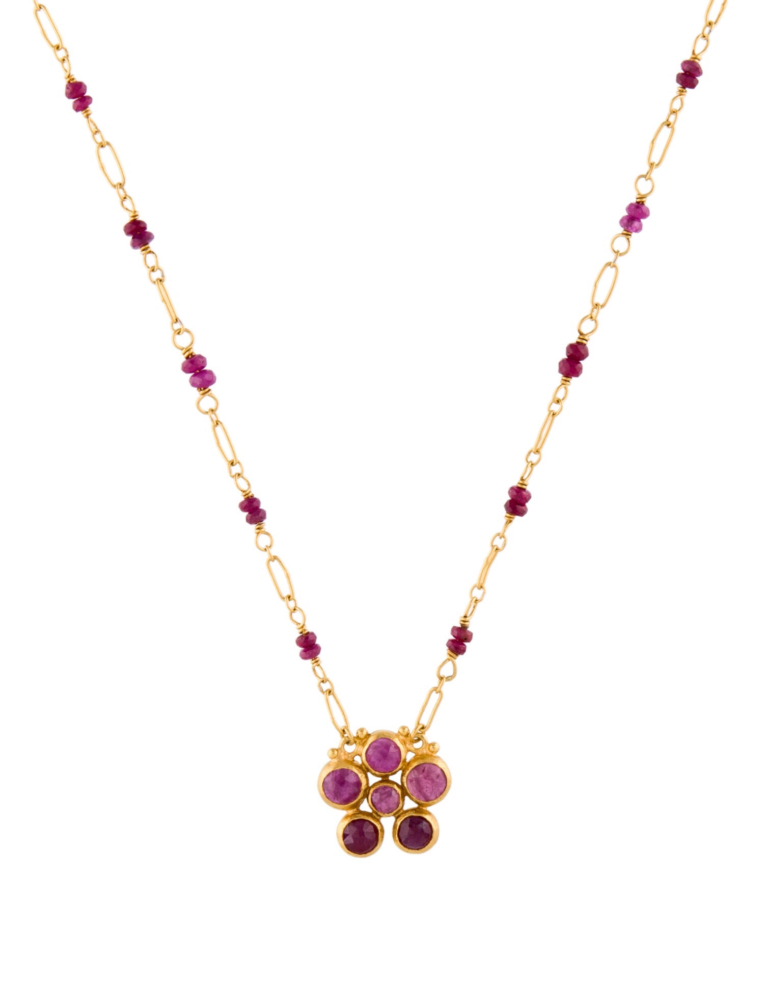 Gurhan 24K Glass Filled Ruby Pendant Necklace