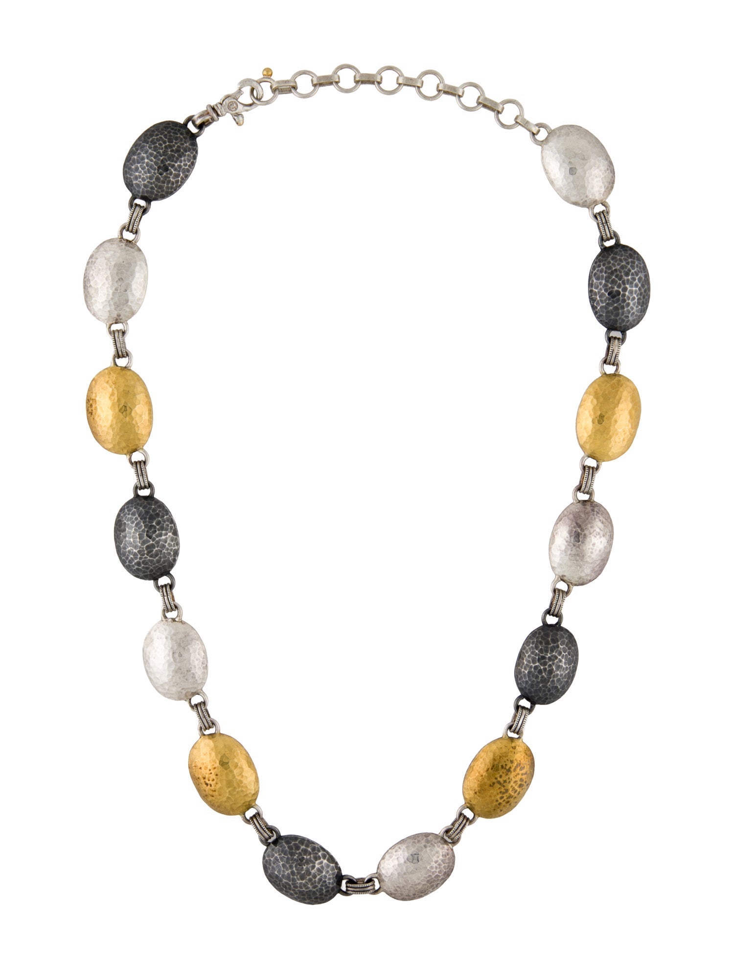 Gurhan Spell Hammered Oval Single-Strand Short Necklace