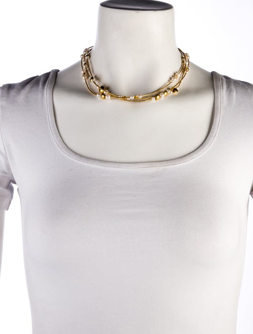Gurhan 24K Pearl & Emerald Triple Strand Lentil Station Necklace