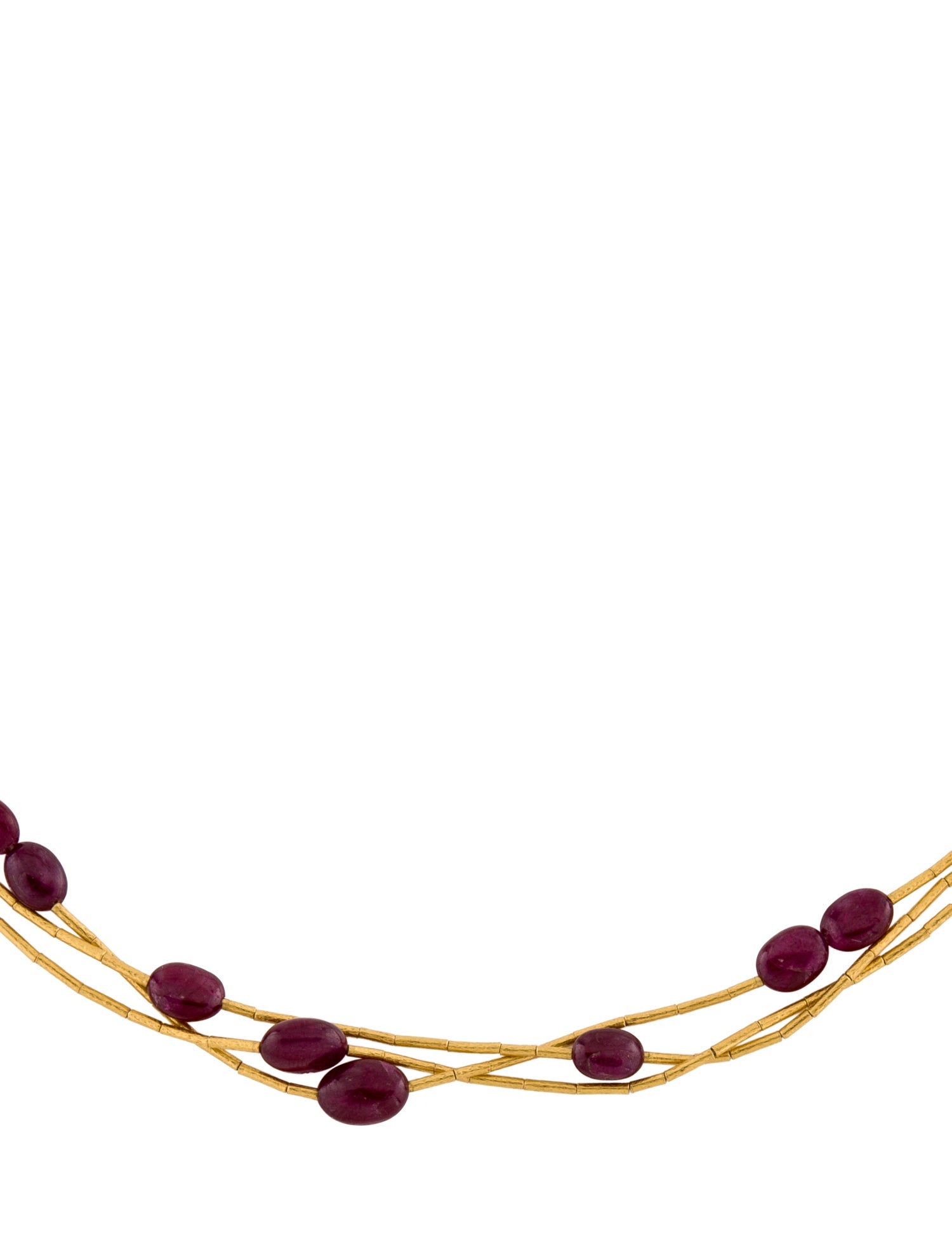 Gurhan 24K Glass Filled Ruby Multistrand Necklace