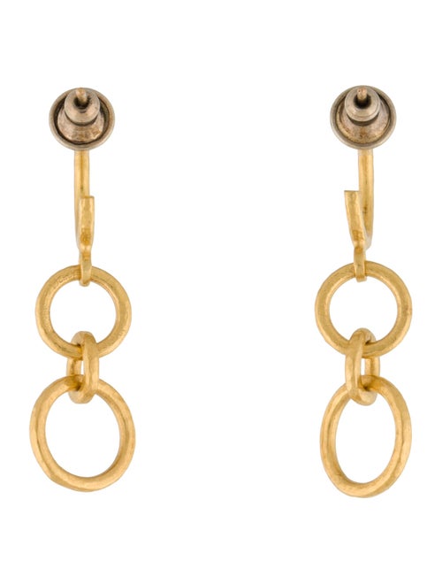 Gurhan 24K Hammered Circle Drop Earrings