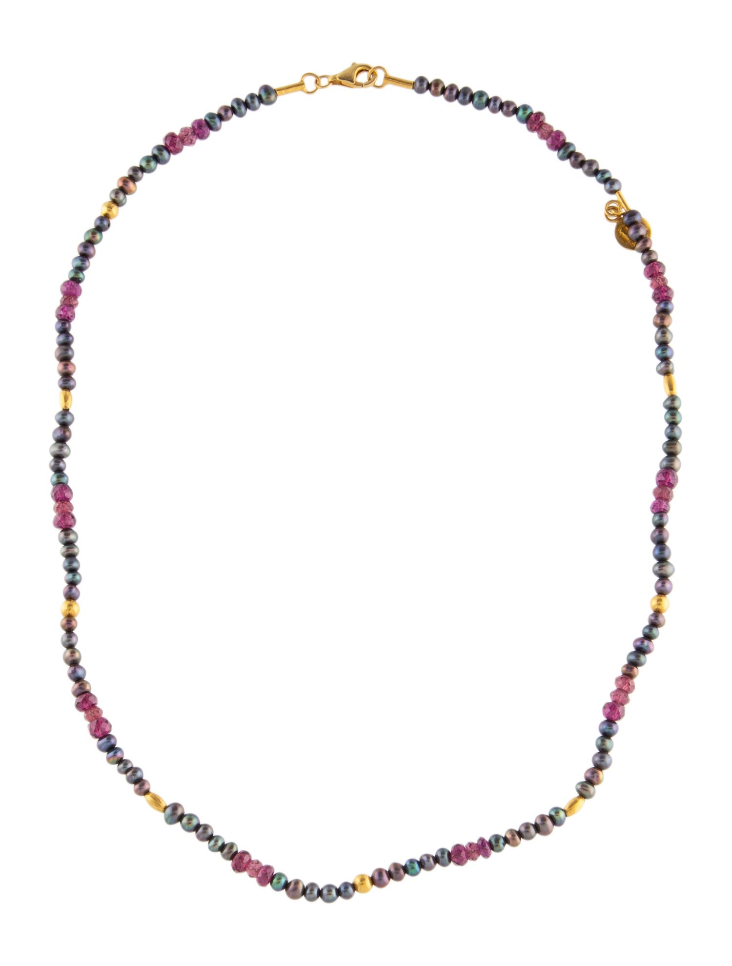 Gurhan 24K Pearl & Garnet Beaded Necklace