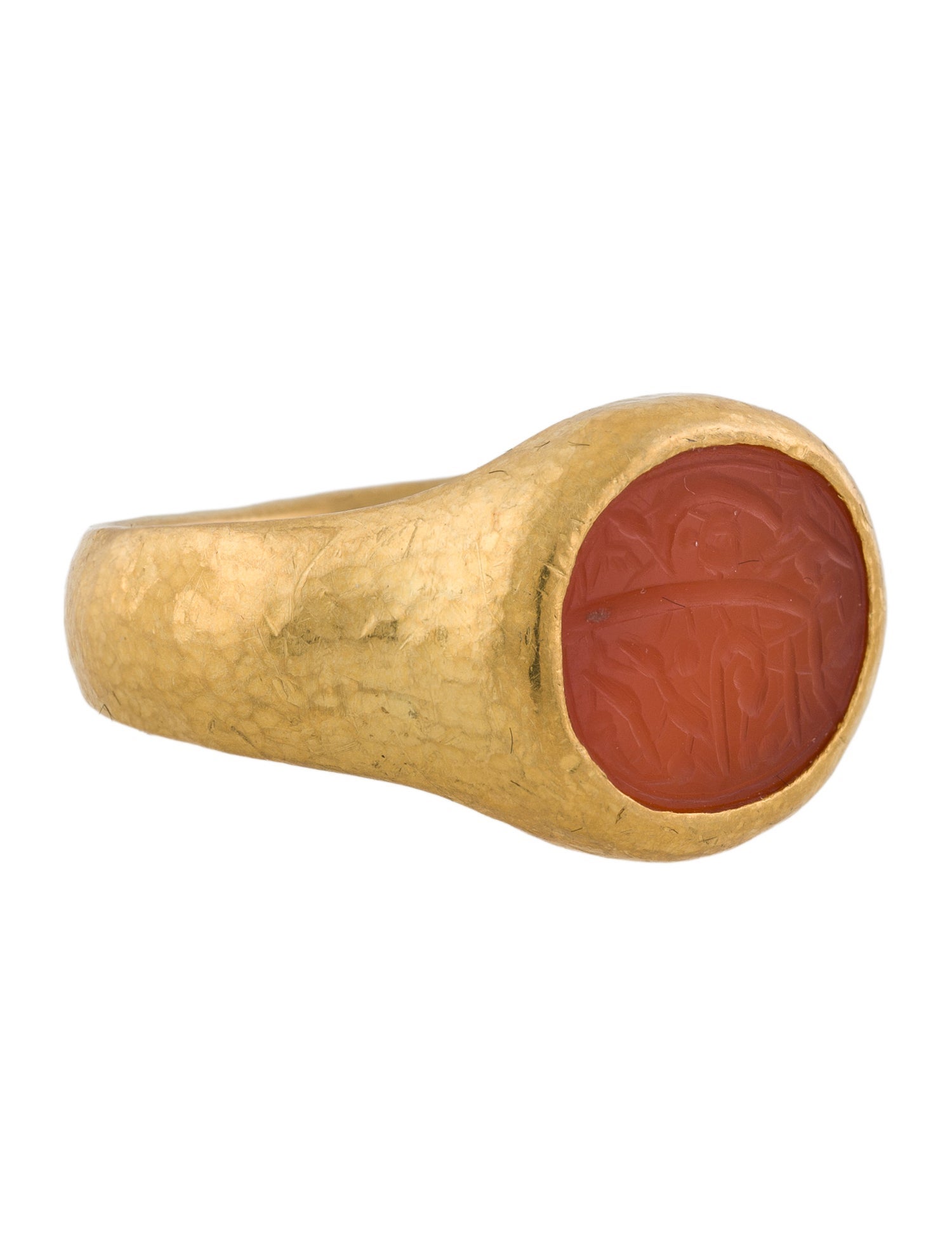 Gurhan 24K Carnelian Intaglio Signet Ring