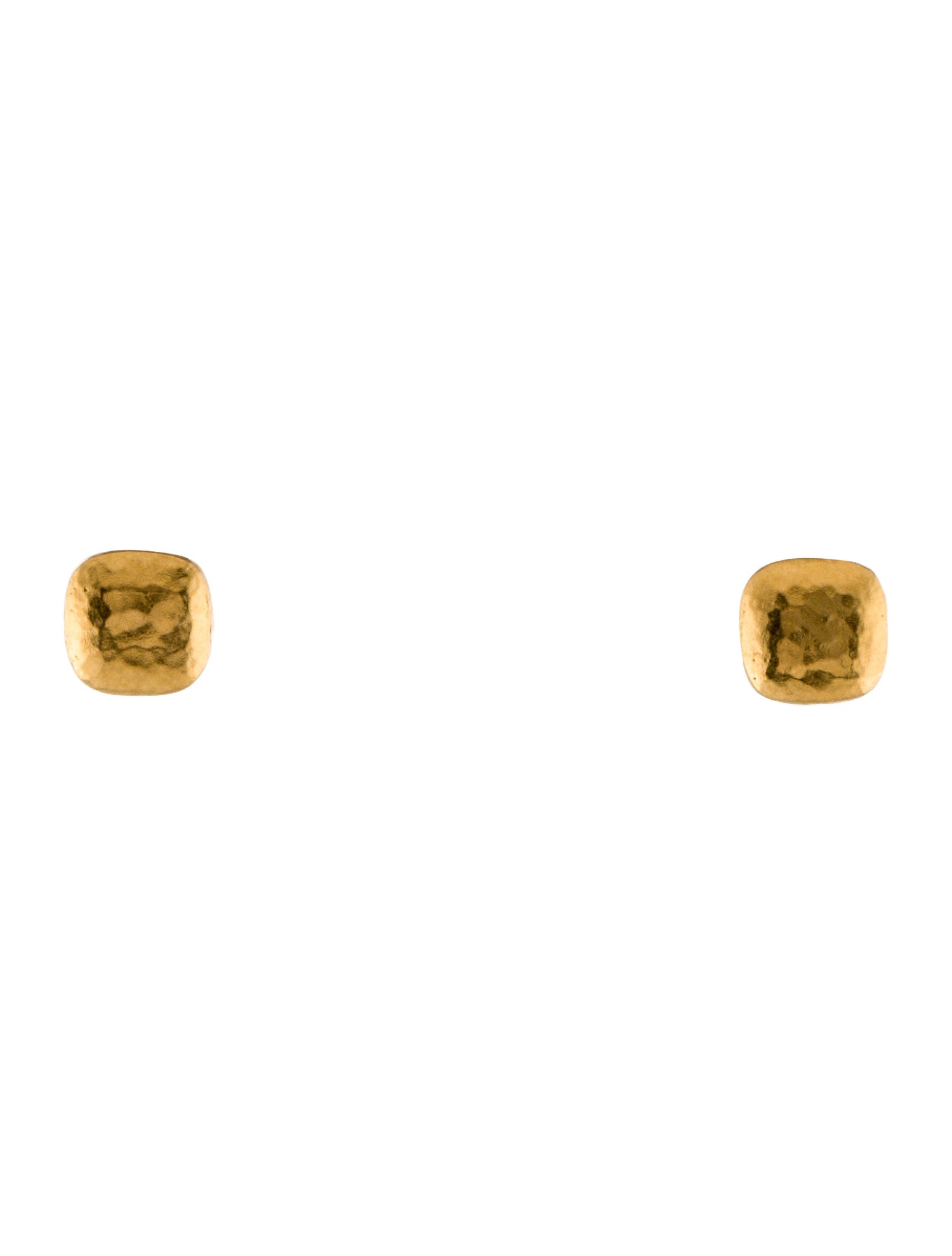 Gurhan 22K Spell Rounded Square Stud Earrings