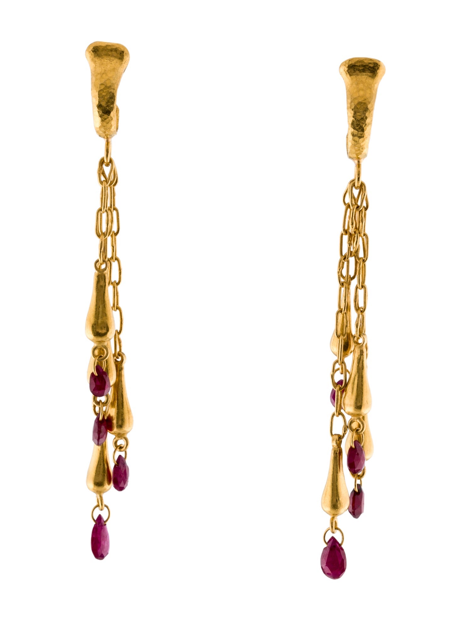 Gurhan 24K Glass Filled Ruby Drop Earrings