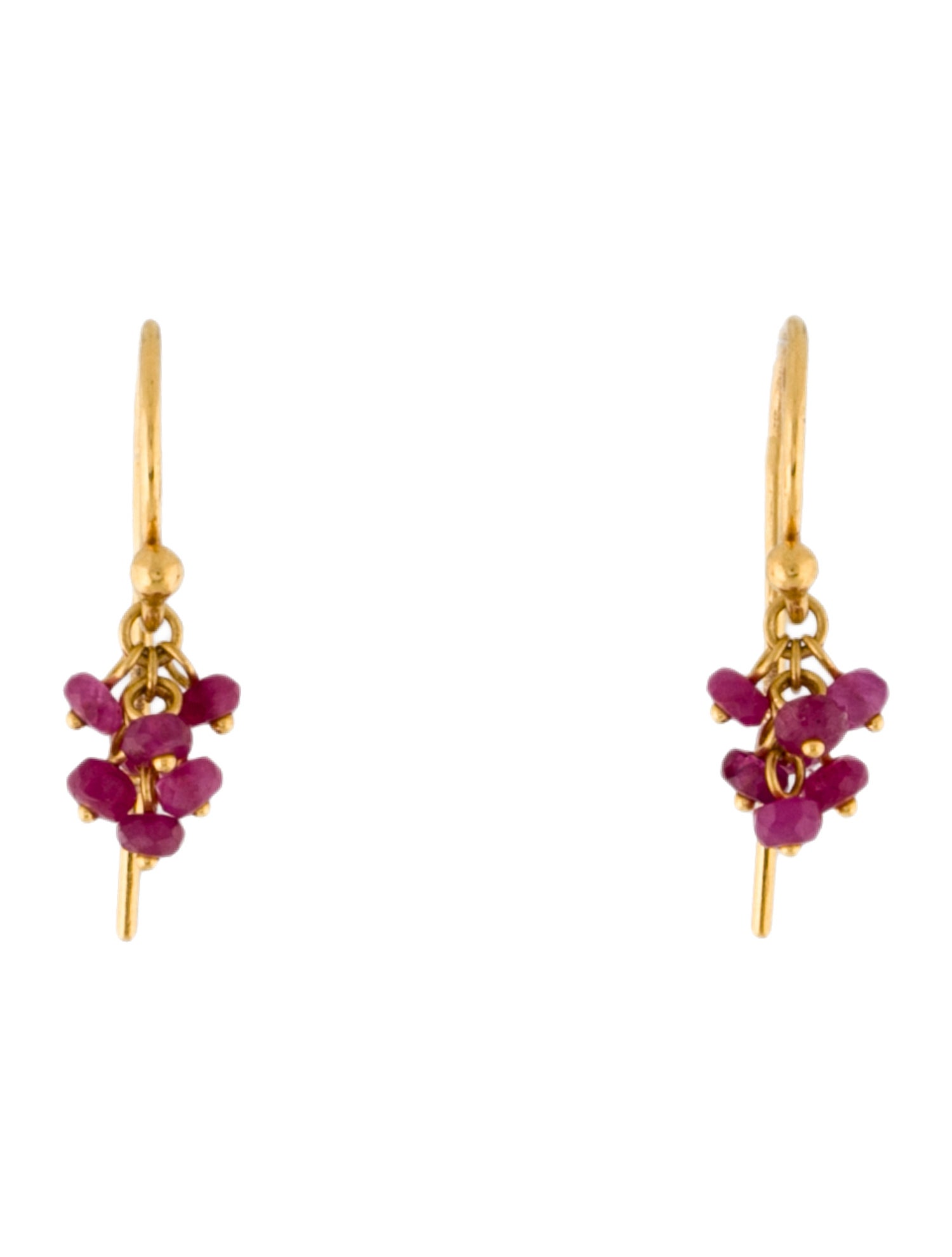 Gurhan Boucle Glass Filled Ruby Drop Earrings