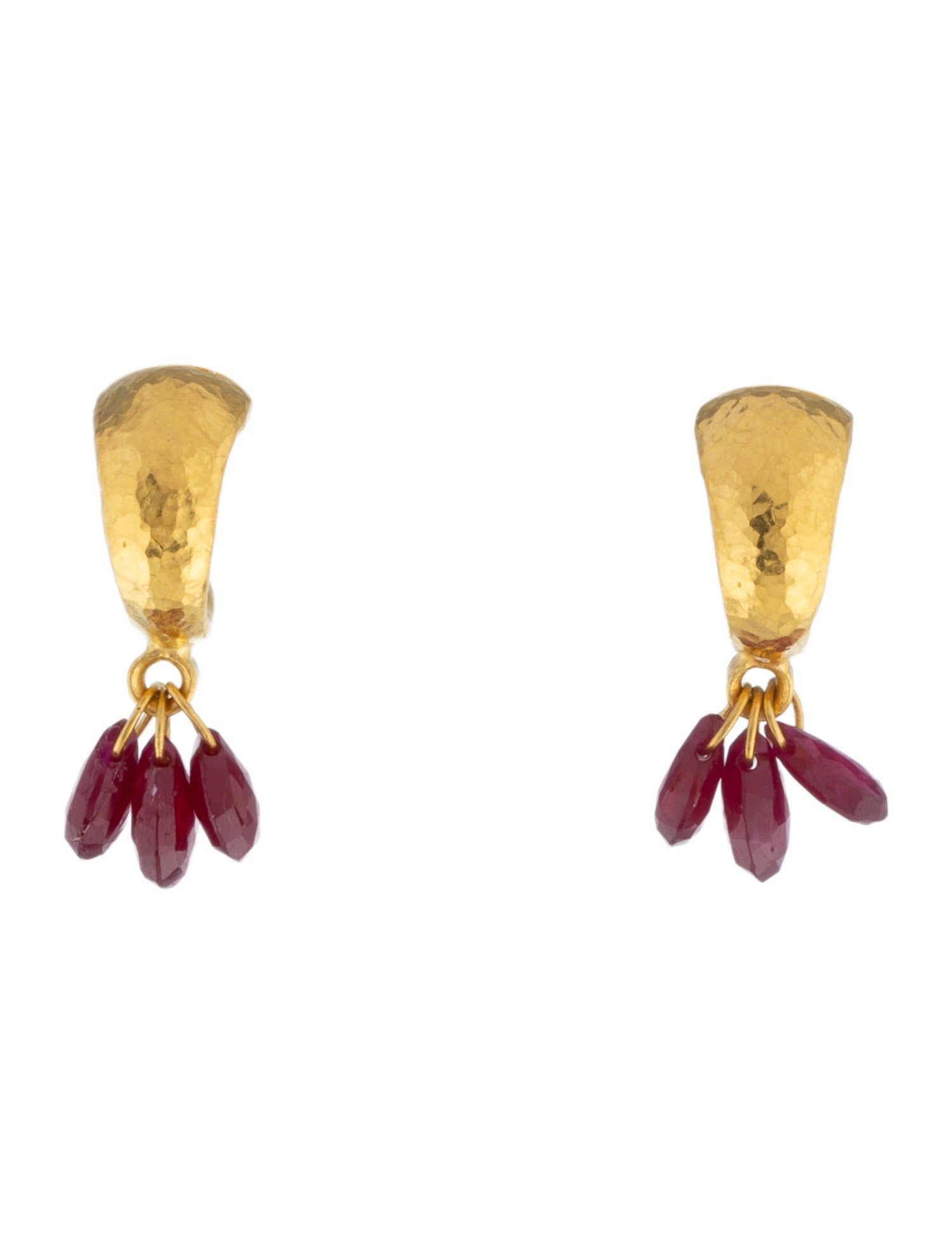 Gurhan 24K Glass-Filled Ruby Drop Earrings