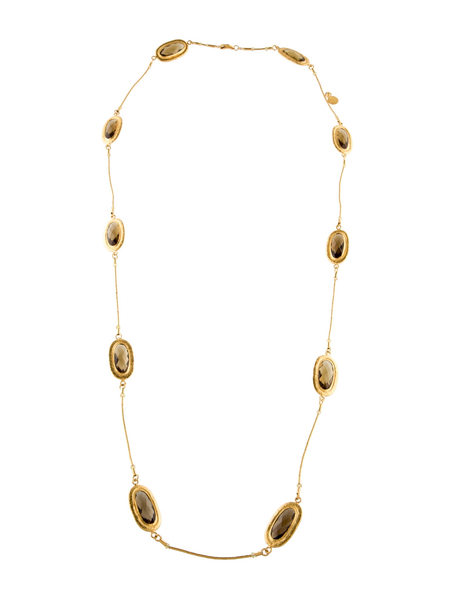 Gurhan 24K Smoky Quartz & Sapphire Station Necklace