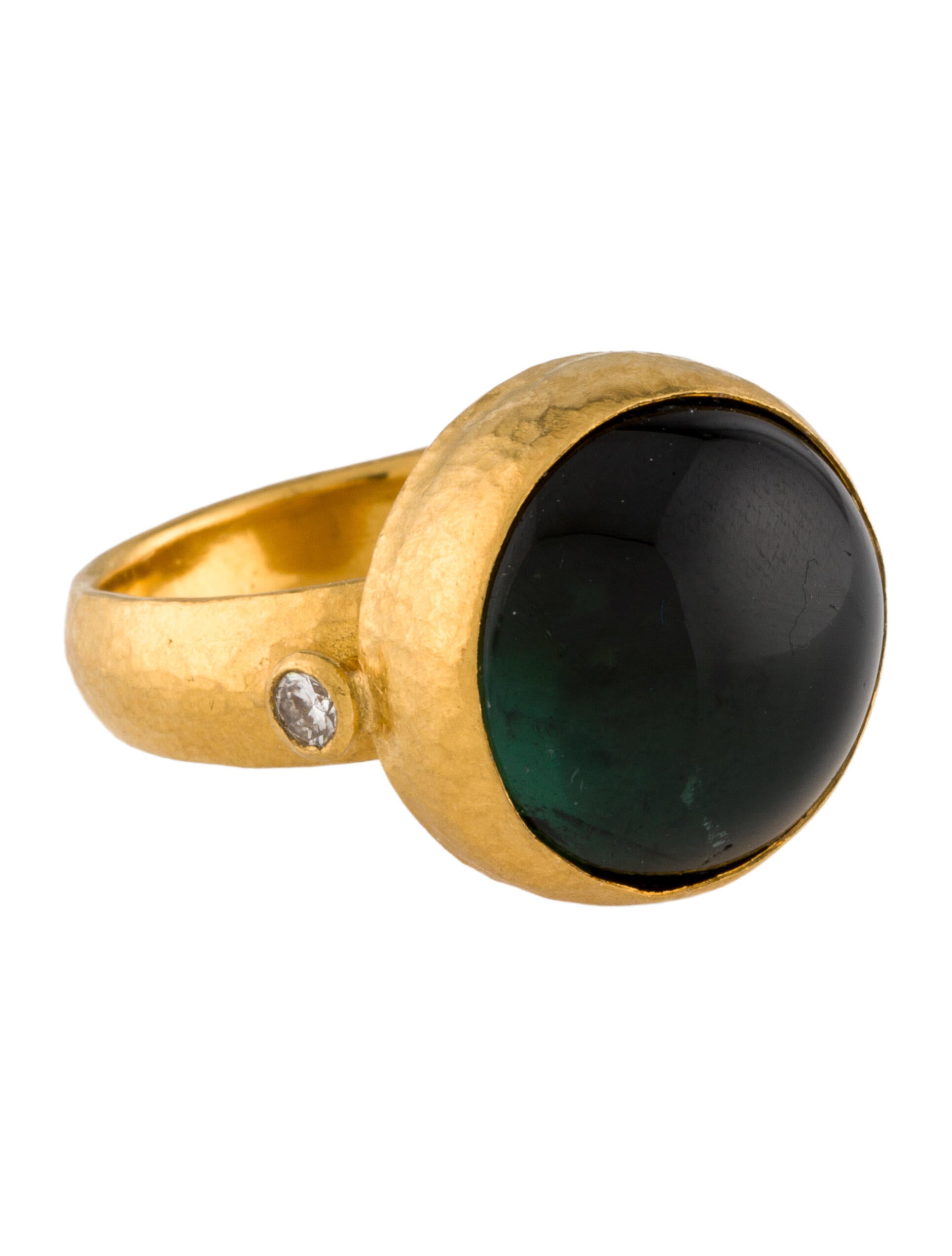 Gurhan 24K Tourmaline and Diamond Rune Cocktail Ring