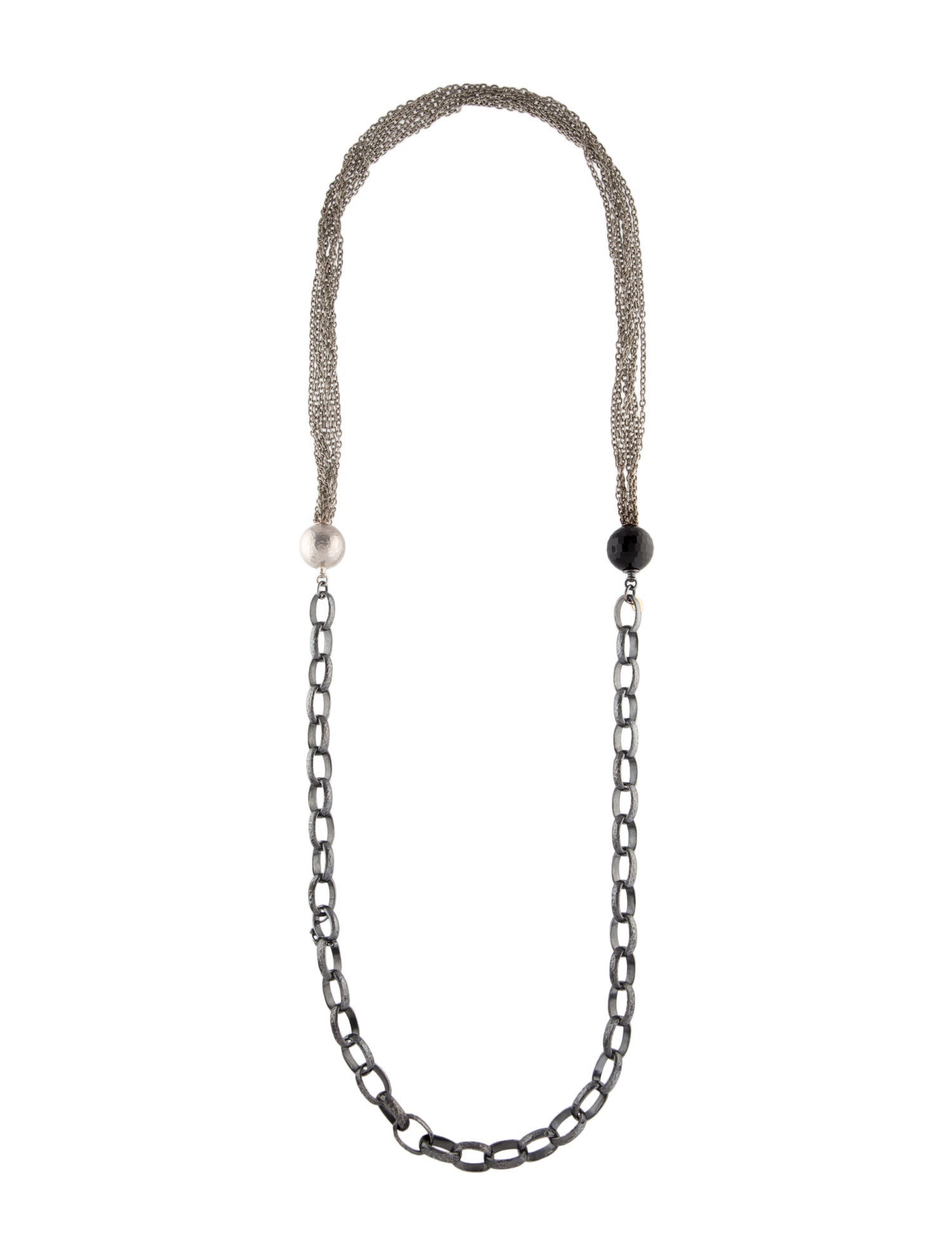 Gurhan Onyx Station Multi-strabnd Necklace