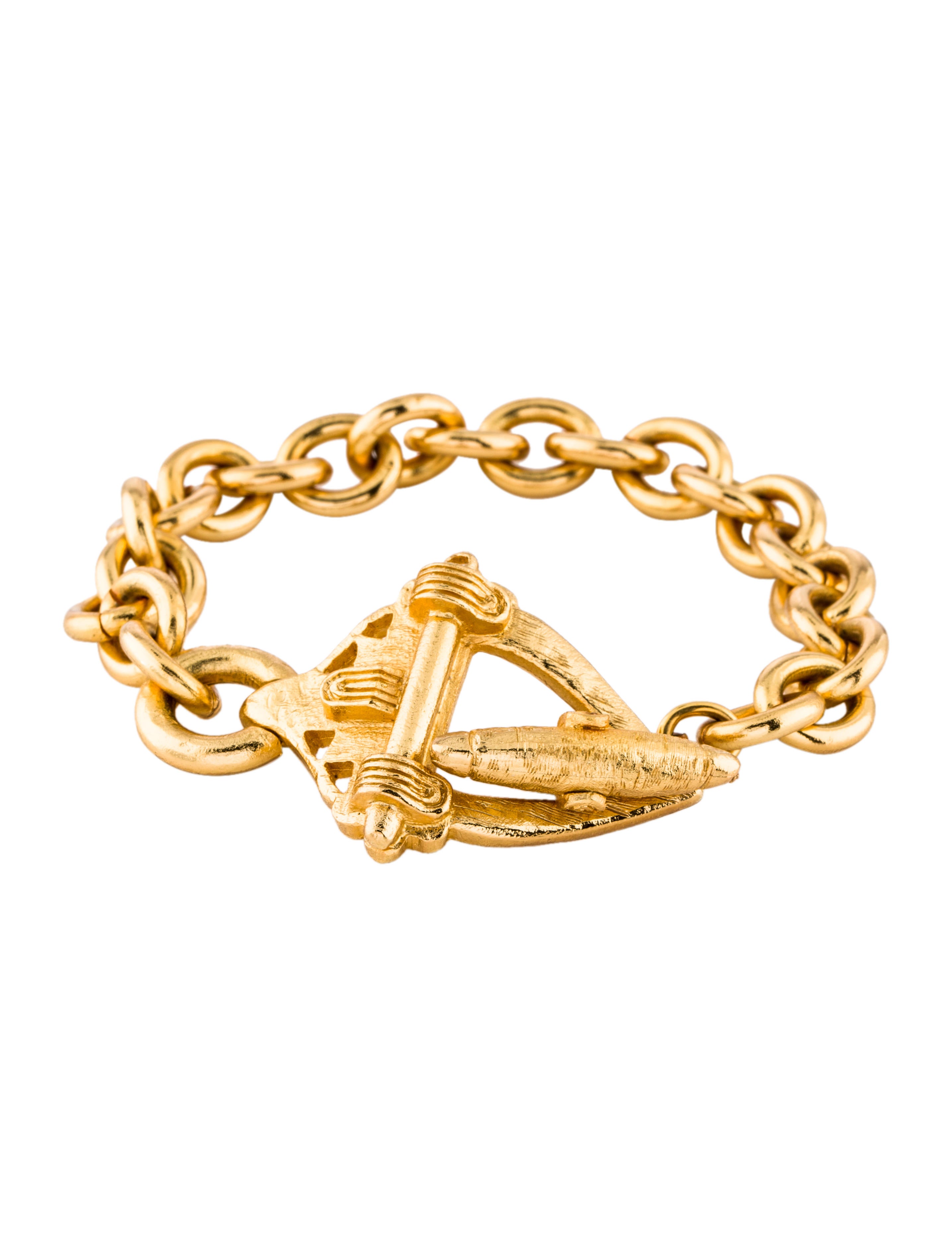 Guy Laroche Vintage Link Bracelet GoldTone Metal Link, Bracelets