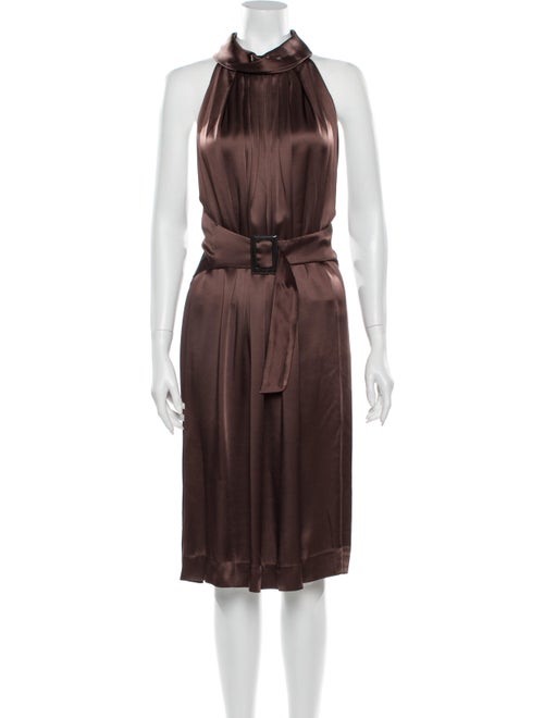 Guy Laroche Halterneck Midi Length Dress Brown