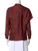 Guy Laroche Silk Plaid Print Button-Up Top