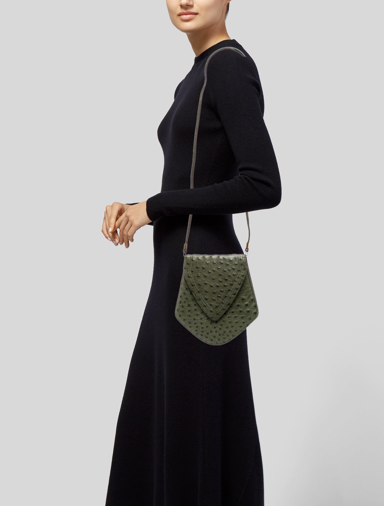 Guy Laroche Ostrich Shoulder Bag