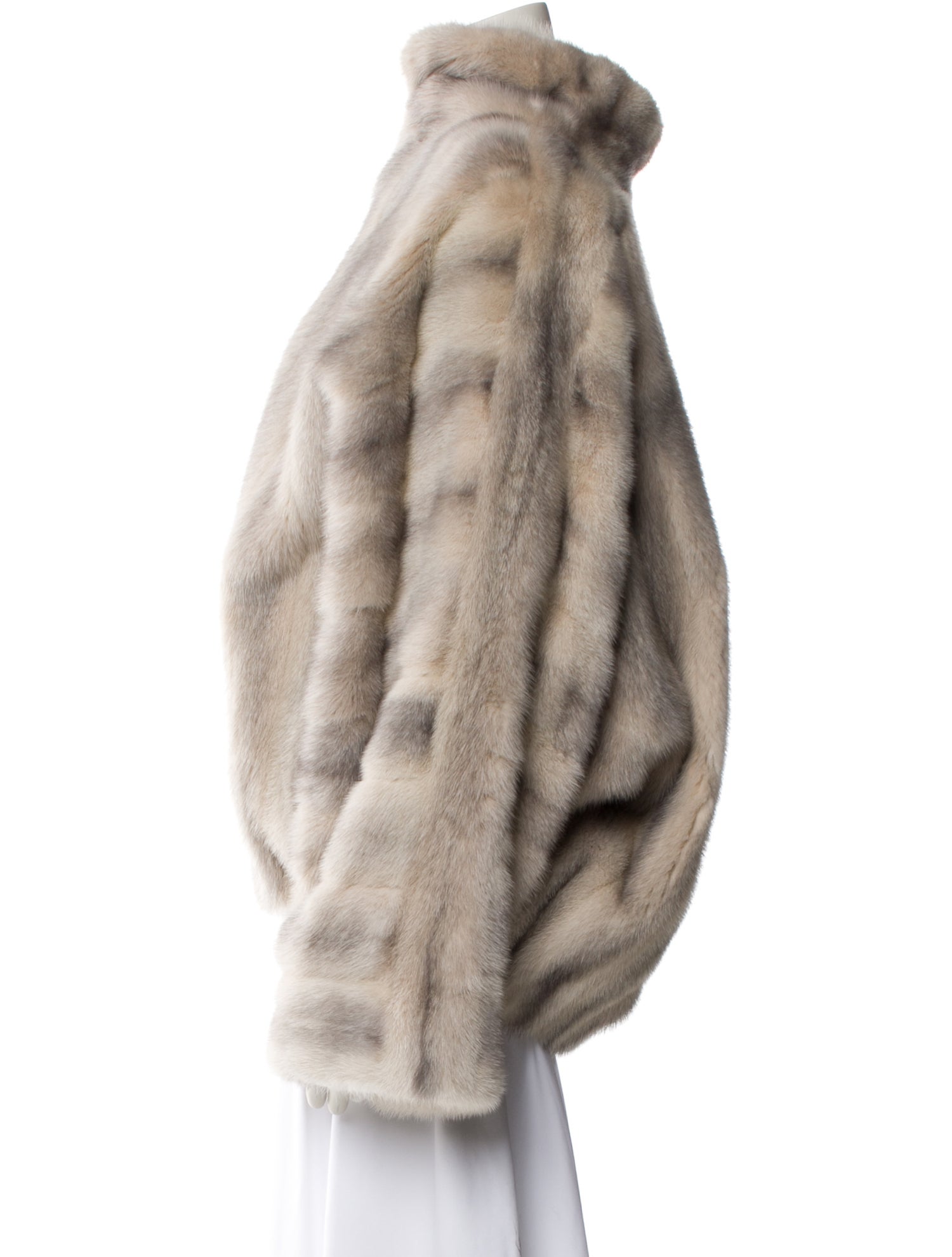 Guy Laroche Striped Fur Coat