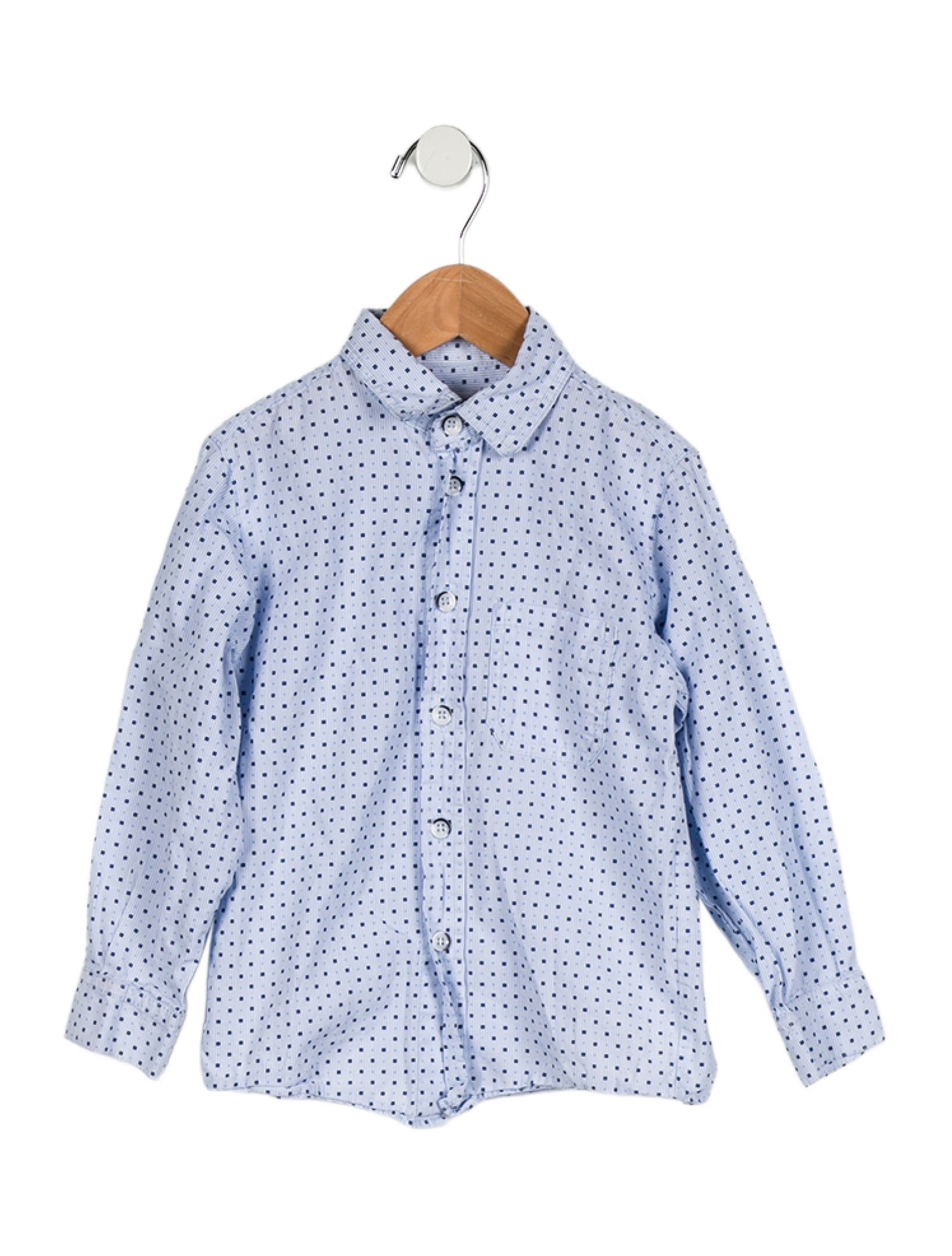 Guy Laroche Kids Boys' Blue Pattern Button Down Shirt