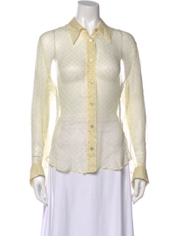 Pre-owned Guy Laroche Vintage Silk Blouse In White