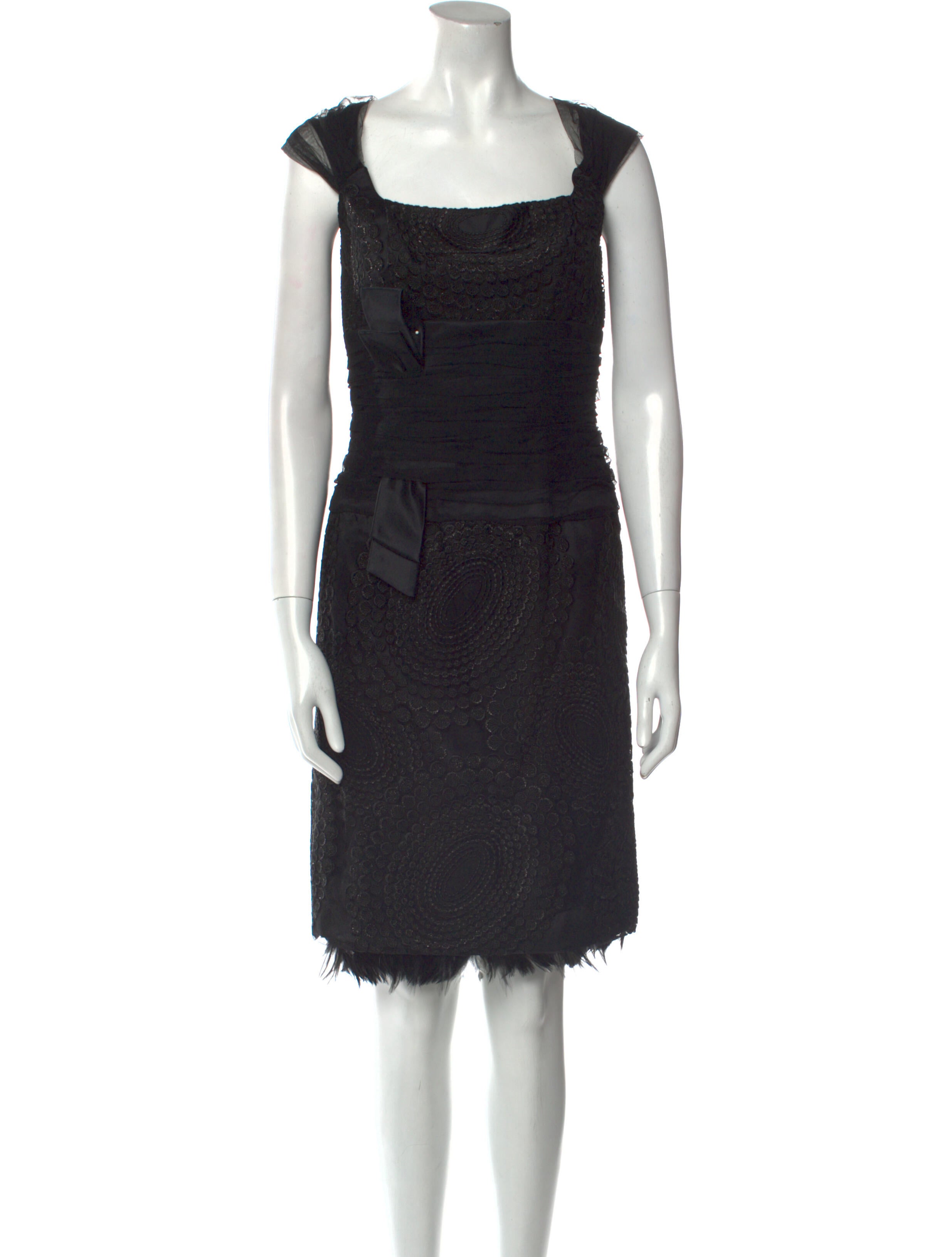 Gustavo Cadile Square Neckline Knee-Length Dress