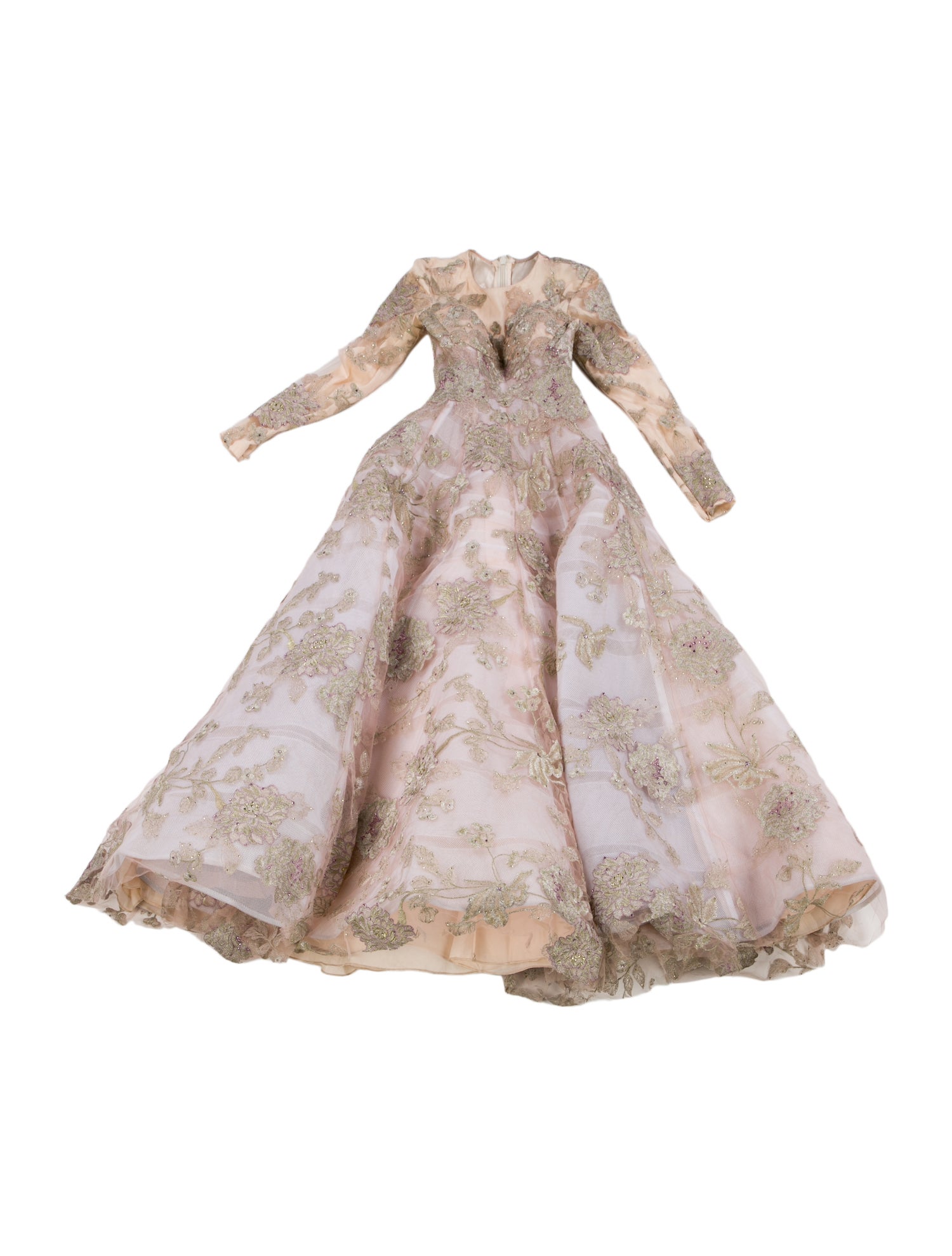 Gustavo Cadile Lace Pattern Long Dress