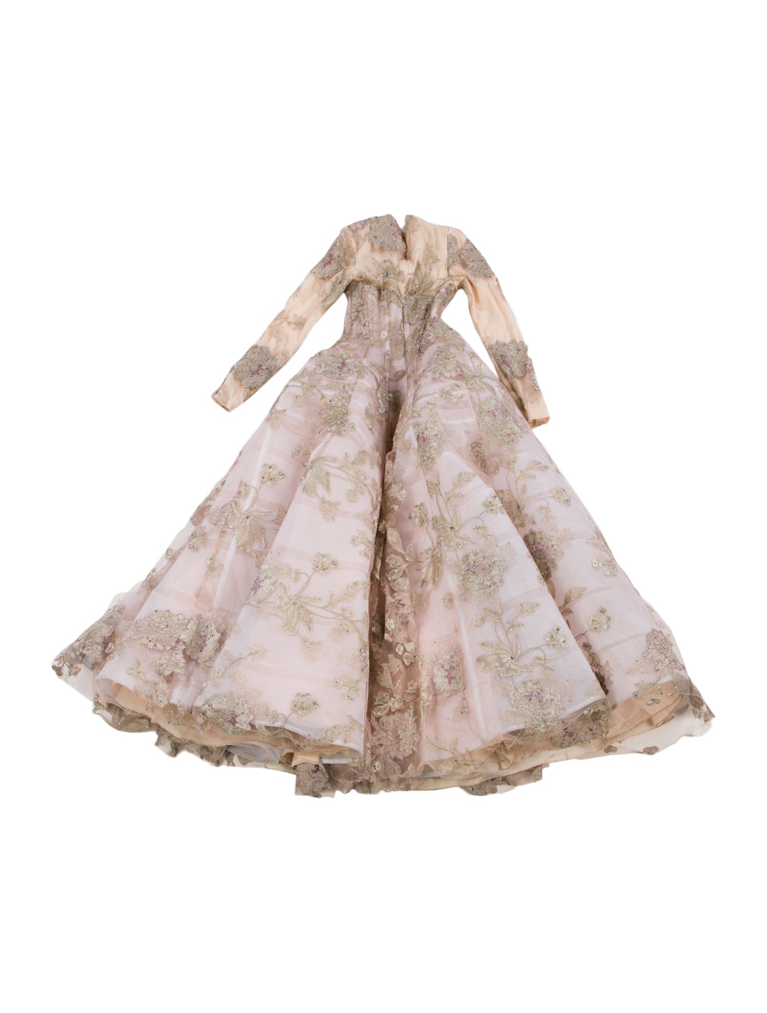 Gustavo Cadile Lace Pattern Long Dress